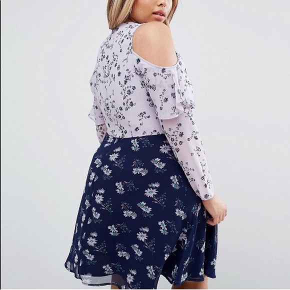 🦄 ASOS Mix Print Ruffle Mini Dress - Picture 2 of 4